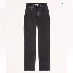 Abercrombie Ultra High Rise 90s Straight Black Jean